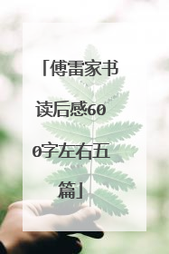 傅雷家书读后感600字左右五篇