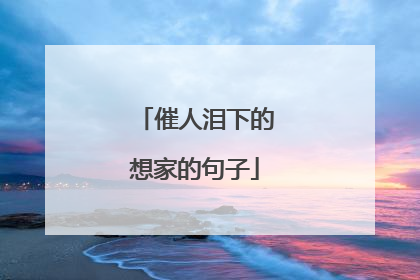 催人泪下的想家的句子