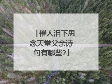 催人泪下思念天堂父亲诗句有哪些?