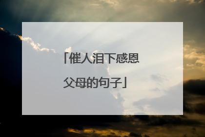 催人泪下感恩父母的句子