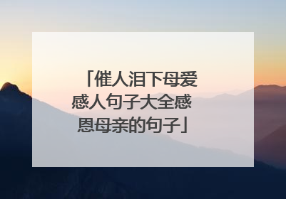 催人泪下母爱感人句子大全感恩母亲的句子
