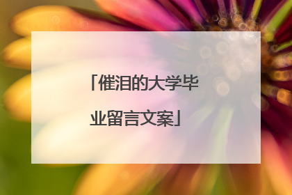 催泪的大学毕业留言文案