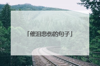 催泪悲伤的句子