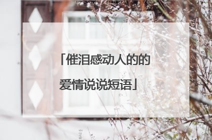 催泪感动人的的爱情说说短语