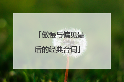 傲慢与偏见最后的经典台词