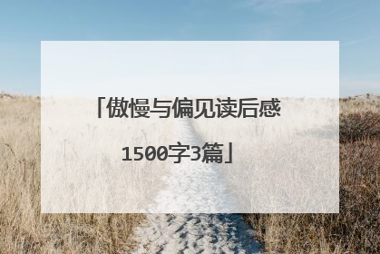 傲慢与偏见读后感1500字3篇