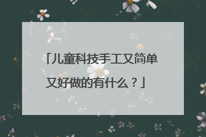 儿童科技手工又简单又好做的有什么？