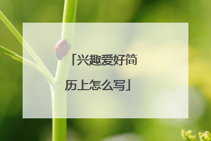 兴趣爱好简历上怎么写