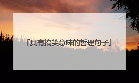 具有搞笑意味的哲理句子