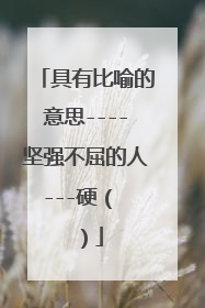 具有比喻的意思----坚强不屈的人---硬（ ）