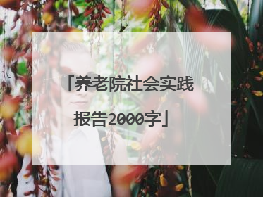 养老院社会实践报告2000字