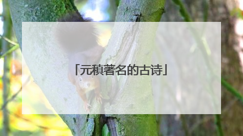 元稹著名的古诗