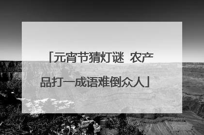 元宵节猜灯谜 农产品打一成语难倒众人