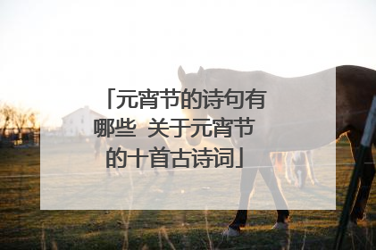 元宵节的诗句有哪些 关于元宵节的十首古诗词