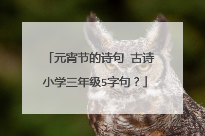 元宵节的诗句 古诗小学三年级5字句?
