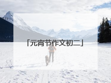 元宵节作文初二