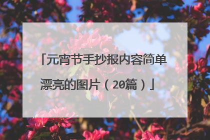 元宵节手抄报内容简单漂亮的图片(20篇)