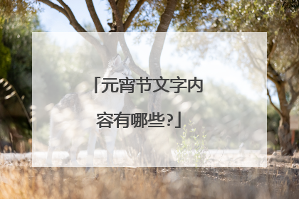 元宵节文字内容有哪些?