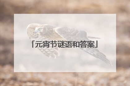 元宵节谜语和答案