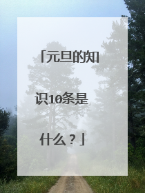 元旦的知识10条是什么?