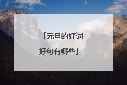 元旦的好词好句有哪些