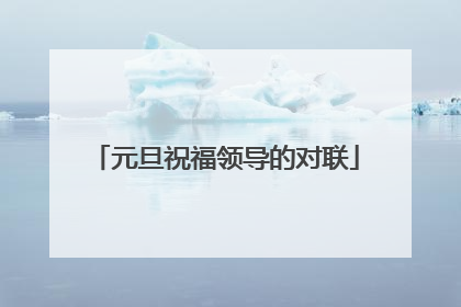 元旦祝福领导的对联