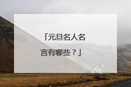 元旦名人名言有哪些?