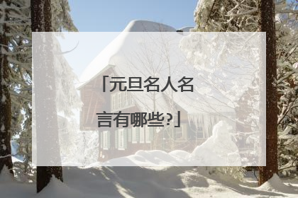 元旦名人名言有哪些?