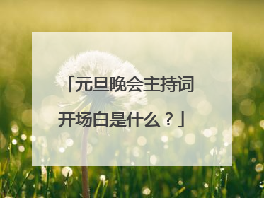 元旦晚会主持词开场白是什么?