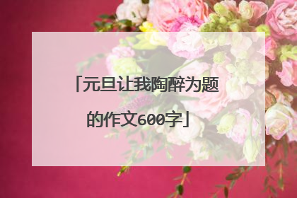 元旦让我陶醉为题的作文600字
