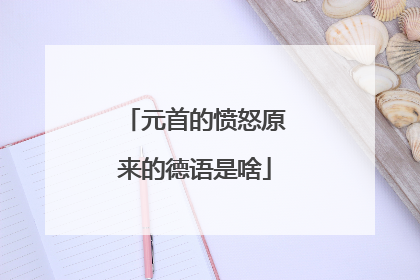 元首的愤怒原来的德语是啥