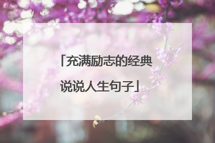 充满励志的经典说说人生句子