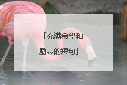 充满希望和励志的短句