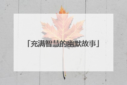 充满智慧的幽默故事