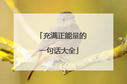 充满正能量的一句话大全