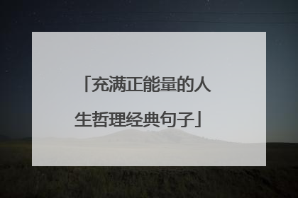 充满正能量的人生哲理经典句子
