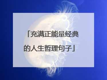 充满正能量经典的人生哲理句子
