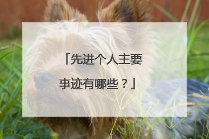 先进个人主要事迹有哪些?