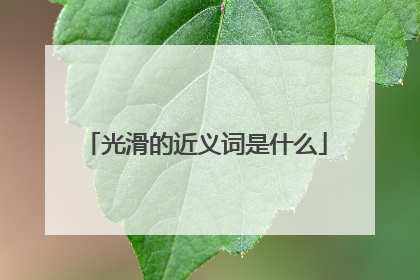 光滑的近义词是什么