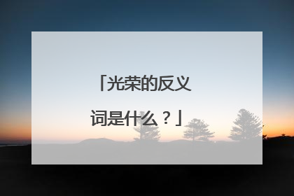 光荣的反义词是什么?