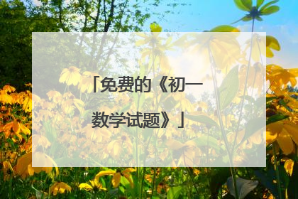 免费的《初一数学试题》