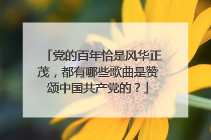 党的百年恰是风华正茂，都有哪些歌曲是赞颂中国共产党的？