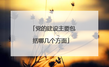 党的建设主要包括哪几个方面