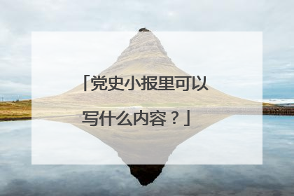 党史小报里可以写什么内容？