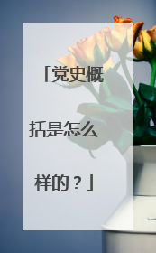党史概括是怎么样的?