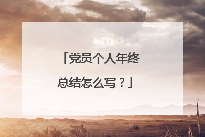 党员个人年终总结怎么写?