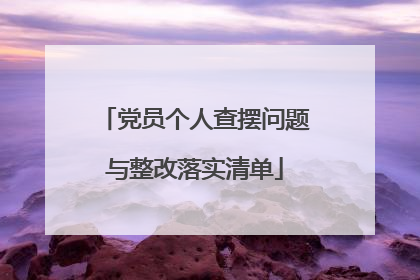党员个人查摆问题与整改落实清单