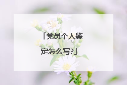 党员个人鉴定怎么写?