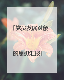 党员发展对象的思想汇报