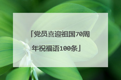 党员喜迎祖国70周年祝福语100条